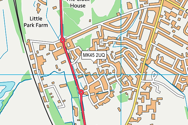 MK45 2UQ map - OS VectorMap District (Ordnance Survey)