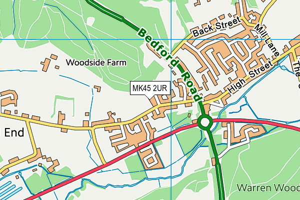 MK45 2UR map - OS VectorMap District (Ordnance Survey)