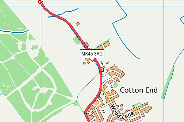 Cotton End Forest School map (MK45 3AG) - OS VectorMap District (Ordnance Survey)