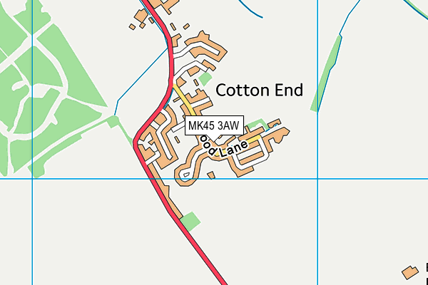 Cotton End Playing Field map (MK45 3AW) - OS VectorMap District (Ordnance Survey)