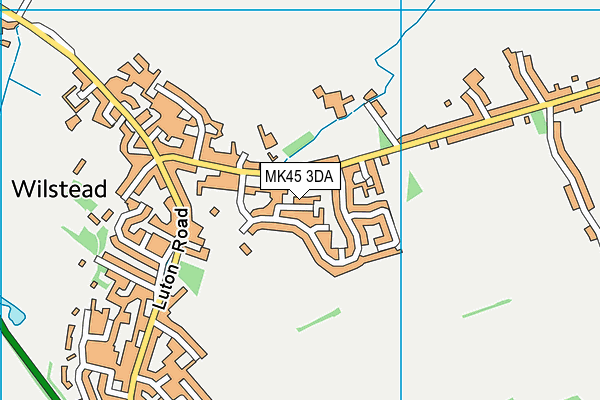MK45 3DA map - OS VectorMap District (Ordnance Survey)
