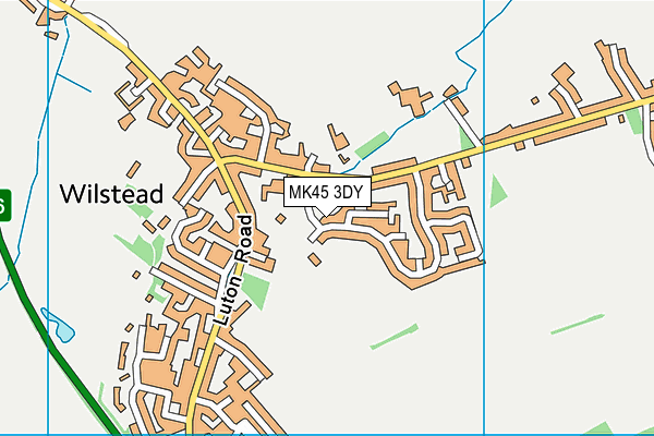 MK45 3DY map - OS VectorMap District (Ordnance Survey)