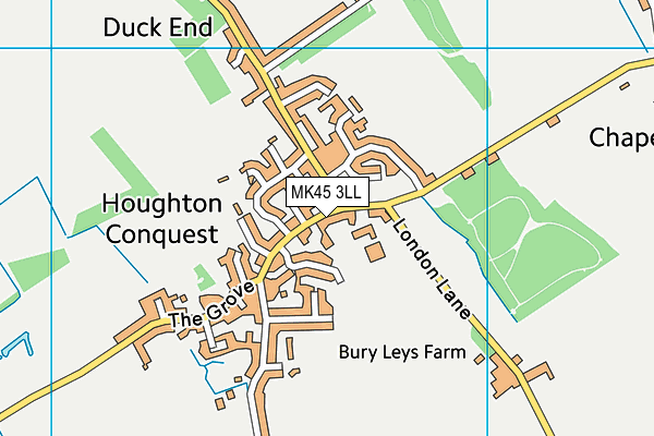 Houghton Conquest Lower School map (MK45 3LL) - OS VectorMap District (Ordnance Survey)