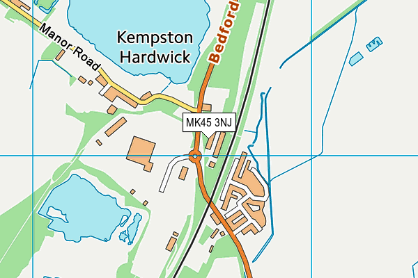 MK45 3NJ map - OS VectorMap District (Ordnance Survey)