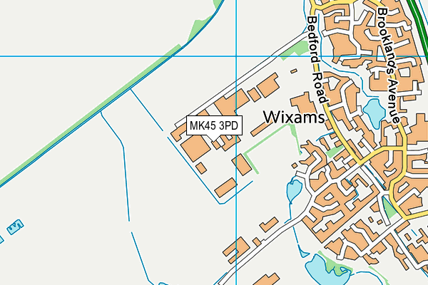 MK45 3PD map - OS VectorMap District (Ordnance Survey)