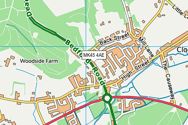 MK45 4AE map - OS VectorMap District (Ordnance Survey)