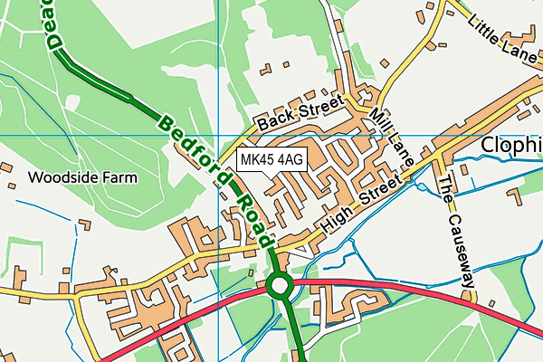 MK45 4AG map - OS VectorMap District (Ordnance Survey)