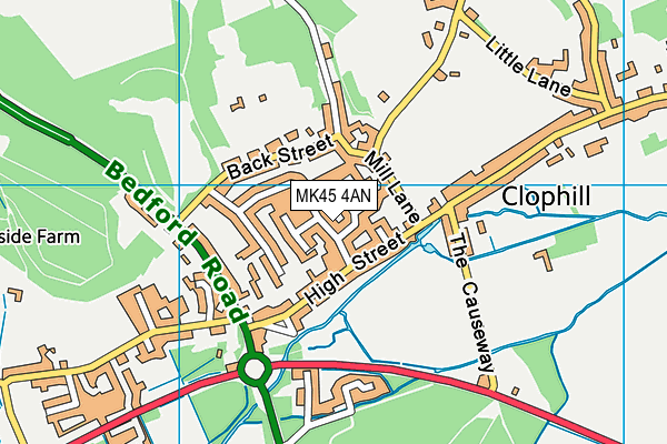 MK45 4AN map - OS VectorMap District (Ordnance Survey)