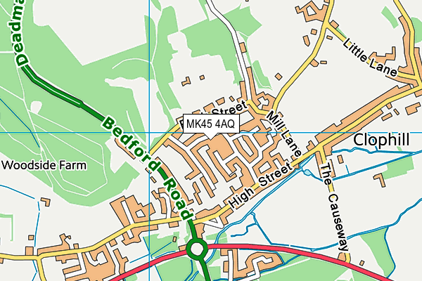 MK45 4AQ map - OS VectorMap District (Ordnance Survey)