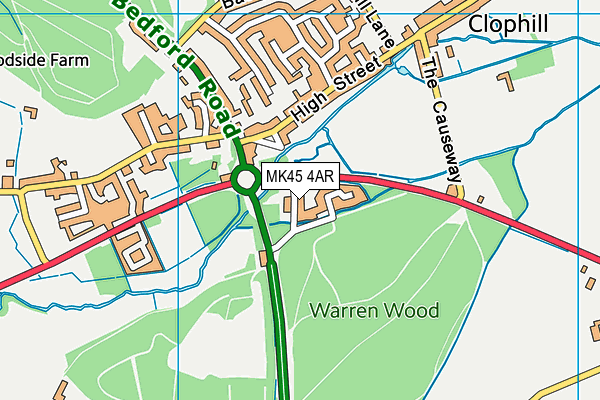 MK45 4AR map - OS VectorMap District (Ordnance Survey)