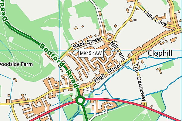 MK45 4AW map - OS VectorMap District (Ordnance Survey)