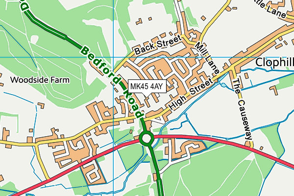 MK45 4AY map - OS VectorMap District (Ordnance Survey)