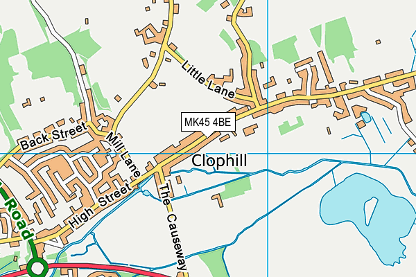 Clophill St Mary's Lower School map (MK45 4BE) - OS VectorMap District (Ordnance Survey)