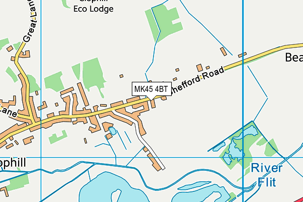 MK45 4BT map - OS VectorMap District (Ordnance Survey)