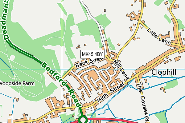 Hilltop Farm map (MK45 4BY) - OS VectorMap District (Ordnance Survey)