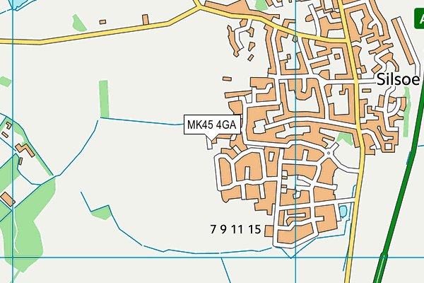 MK45 4GA map - OS VectorMap District (Ordnance Survey)