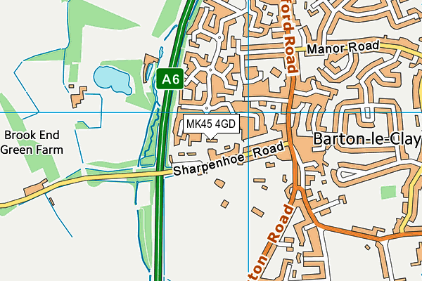 MK45 4GD map - OS VectorMap District (Ordnance Survey)