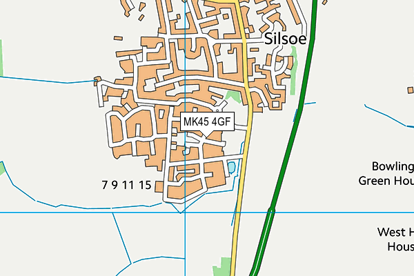 MK45 4GF map - OS VectorMap District (Ordnance Survey)