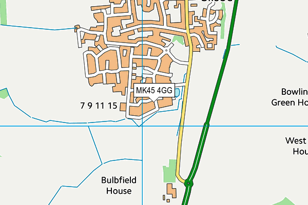 MK45 4GG map - OS VectorMap District (Ordnance Survey)