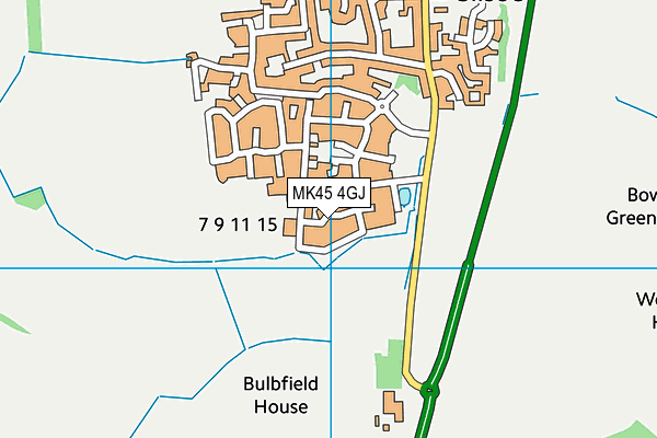 MK45 4GJ map - OS VectorMap District (Ordnance Survey)