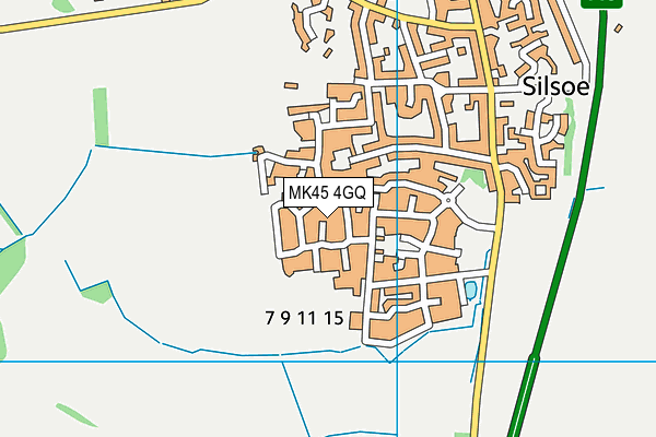 MK45 4GQ map - OS VectorMap District (Ordnance Survey)