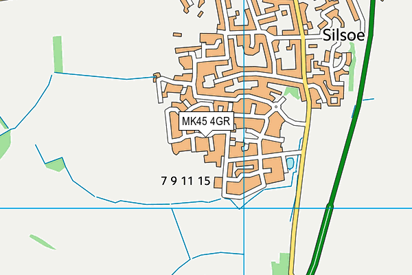 MK45 4GR map - OS VectorMap District (Ordnance Survey)