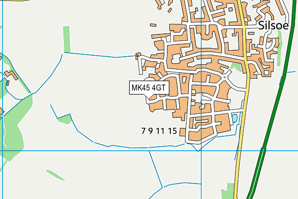 MK45 4GT map - OS VectorMap District (Ordnance Survey)