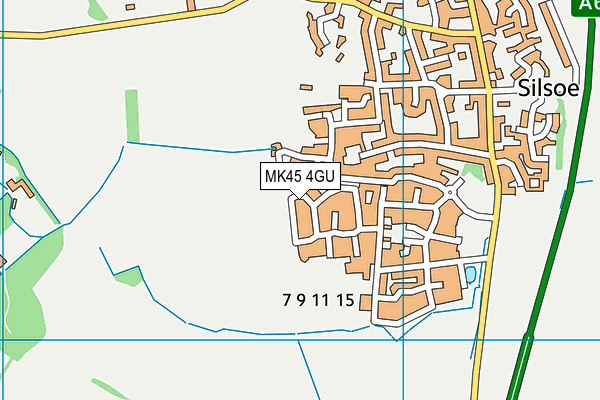 MK45 4GU map - OS VectorMap District (Ordnance Survey)