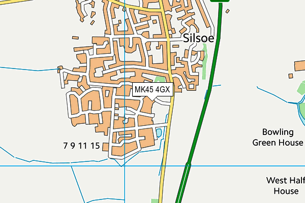 MK45 4GX map - OS VectorMap District (Ordnance Survey)