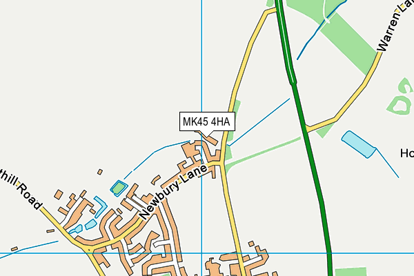 MK45 4HA map - OS VectorMap District (Ordnance Survey)