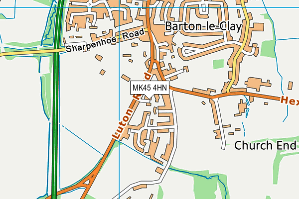 MK45 4HN map - OS VectorMap District (Ordnance Survey)