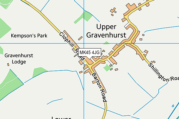 Gravenhurst Recreation Ground (Closed) map (MK45 4JG) - OS VectorMap District (Ordnance Survey)