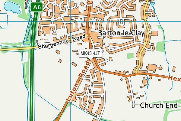 MK45 4JT map - OS VectorMap District (Ordnance Survey)