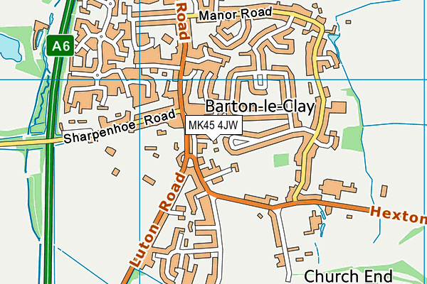 MK45 4JW map - OS VectorMap District (Ordnance Survey)