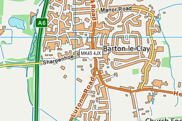 MK45 4JX map - OS VectorMap District (Ordnance Survey)