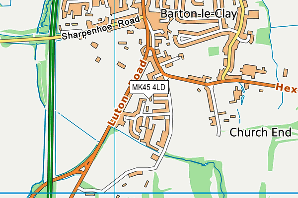 MK45 4LD map - OS VectorMap District (Ordnance Survey)