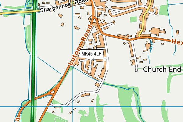 MK45 4LF map - OS VectorMap District (Ordnance Survey)