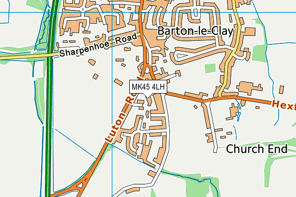 MK45 4LH map - OS VectorMap District (Ordnance Survey)