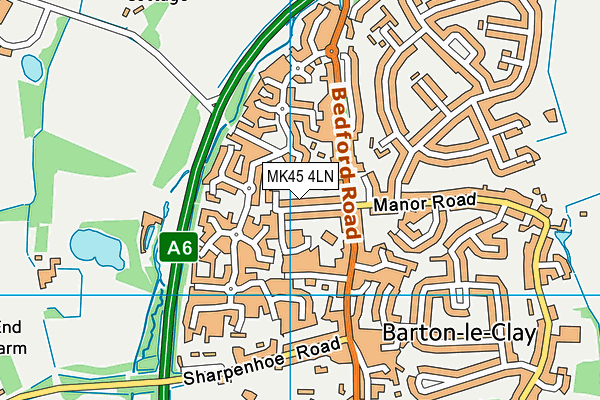 MK45 4LN map - OS VectorMap District (Ordnance Survey)