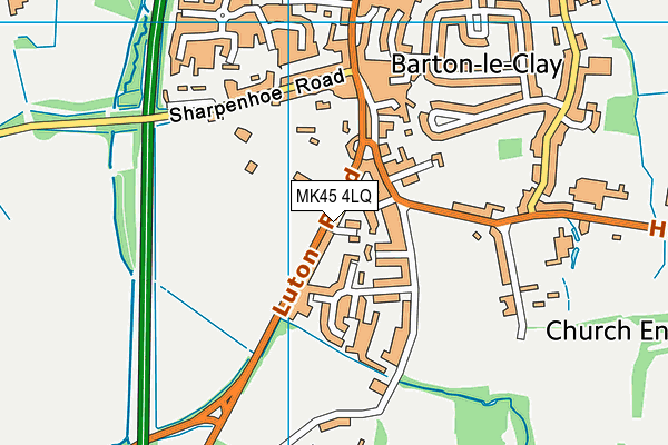 Luton Road Sports Field map (MK45 4LQ) - OS VectorMap District (Ordnance Survey)