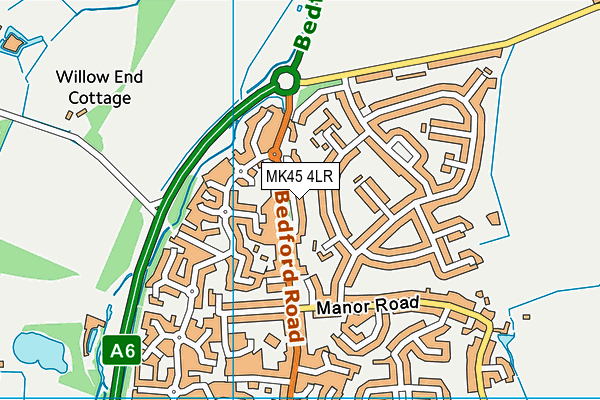 MK45 4LR map - OS VectorMap District (Ordnance Survey)