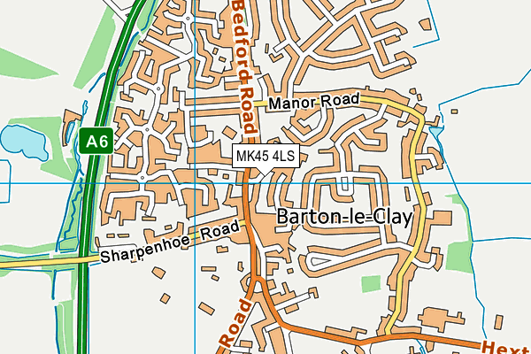 MK45 4LS map - OS VectorMap District (Ordnance Survey)