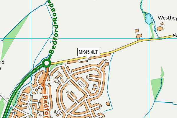 MK45 4LT map - OS VectorMap District (Ordnance Survey)