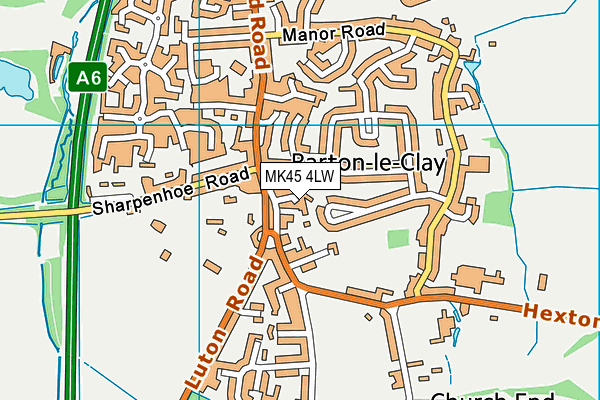 MK45 4LW map - OS VectorMap District (Ordnance Survey)