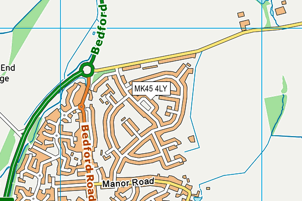 MK45 4LY map - OS VectorMap District (Ordnance Survey)