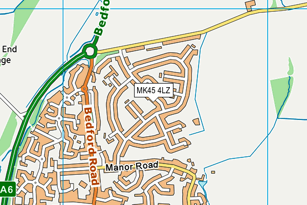MK45 4LZ map - OS VectorMap District (Ordnance Survey)