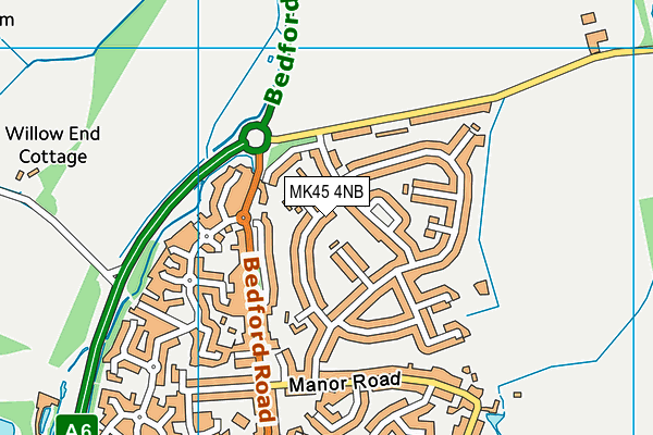 MK45 4NB map - OS VectorMap District (Ordnance Survey)