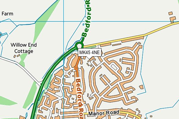 MK45 4NE map - OS VectorMap District (Ordnance Survey)