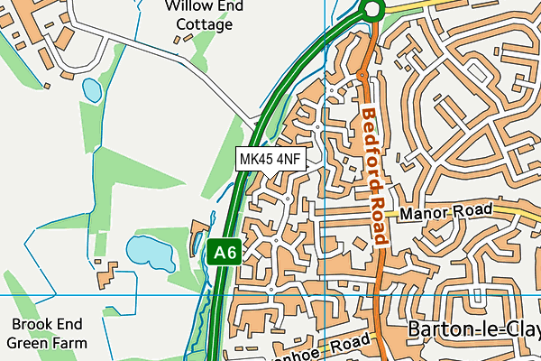 MK45 4NF map - OS VectorMap District (Ordnance Survey)