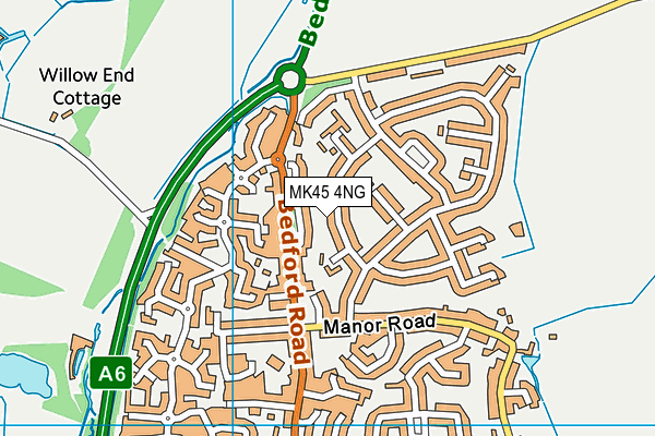 MK45 4NG map - OS VectorMap District (Ordnance Survey)